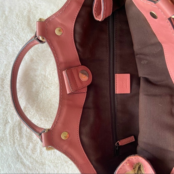 Authentic GUCCI Beige/Pink GG Canvas Medium Sukey Tote Bag - Picture 5 of 5